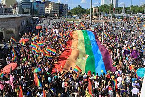 Gay pride Istanbul at Taksim Square