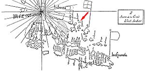 Guanahani en mapa de la Cosa