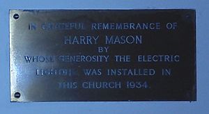 Hagley, St John the Baptist - interior, Mason memorial
