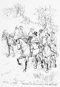 Illust by Hugh Thomson for Riding Recollections by George John Whyte-Melville-Watching his performances from the road