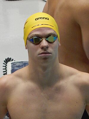 Léon Marchand, 2023 Pac-12 Championships, 400 yard individual medley preliminaries - 3 March 2023 (cropped).jpg