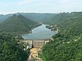 Lago Dos Bocas with dam in Puerto Rico