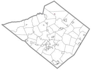 Location of Lenhartsville in Berks County, Pennsylvania.