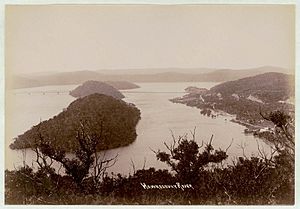 Long Island in the Hawkesbury River circa 1900-1910. Aspect is to the east from Muogamarra Nature Reserve