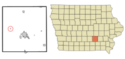 Location of Leighton, Iowa