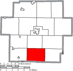 Location of Perry Township in Carroll County