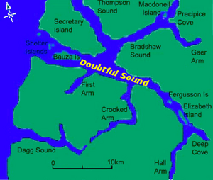 Map of Doubtful Sound Complex