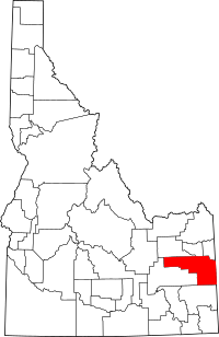 Map of Idaho highlighting Bonneville County