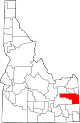 State map highlighting Bonneville County
