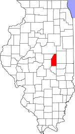 Map of Illinois highlighting Piatt County