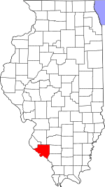 Map of Illinois highlighting Randolph County
