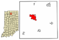 Marshall County Indiana Incorporated and Unincorporated areas Plymouth Highlighted 1860822