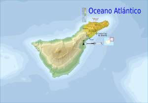 Micromeria glomerata topographic distribution map-es