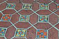 Mixed patio tile at the Adamson House in Malibu, CA