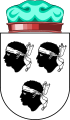A coat of arms with three black heads