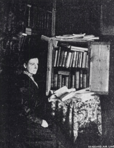 Mrs Willie Massey with traveling library