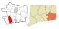 New London County Connecticut Incorporated and Unincorporated areas East Lyme Highlighted 2010