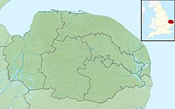 Location of the lake in Norfolk, England.