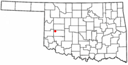 Location of Canute, Oklahoma