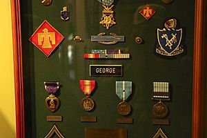 PFC Charles George medal display at Museum of the Cherokee Indian