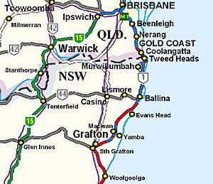 Map of the Coomera River estuary on the Gold Coast and its two adjacent