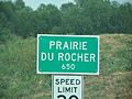 Prairie du Rocher, Illinois, road sign