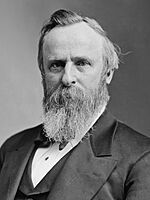 Black-and-white photographic portrait of Rutherford B. Hayes