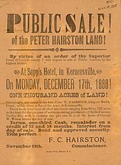 Public Sale Broadside Peter Hairston