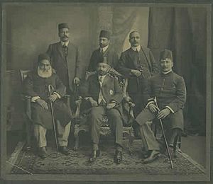 Raja Mahmudabad (center) with leaders of Aligarh Movement*