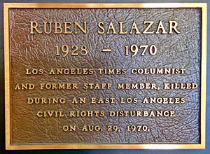 Ruben Salazar Globe Lobby Plaque