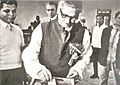 Sheikh Mujibur Rahman casting ballot 1970 election
