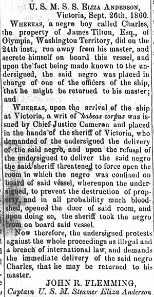 Steamboat captain's protest against habeas order