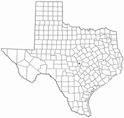 Location of Sage within Burnet County, Texas.
