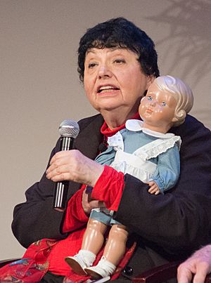 Theresienstadt Concentration Camp German Jewish Holocaust Survivor Inge Auerbacher speaks about her childhood, during the 2013 Federal Inter-Agency Holocaust Remembrance Day, in the Lincoln Theater.jpg