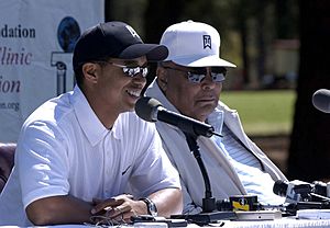 Tiger and Earl Woods Fort Bragg 2004
