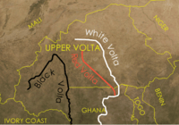 Upper volta map with rivers