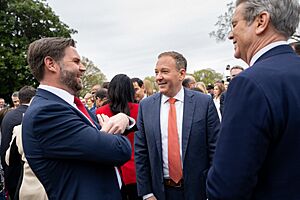 Vice President JD Vance with EPA Administrator Lee Zeldin and Treasury Secretary Scott Bessent, April 2025