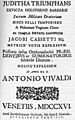 Vivaldis first edition of Juditha triumphnas