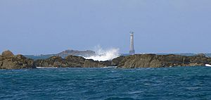 Western Rocks, Scilly, with the Bishop Rock Lighthouse - geograph.org.uk - 1608029