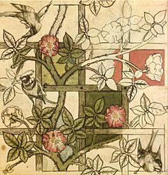 William Morris design for Trellis wallpaper 1862