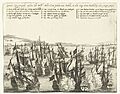 Zeeslag bij Elba tussen de Staatse vloot onder Van Galen en de Engelse vloot onder Badiley, 1652 Groot Zee-geveght, tussen den Holl. Heer Com. Johan van Galen, en den Eng. Com. Boddeley den 7 Sept. 1652 (titel op object, RP-P-OB-81.754