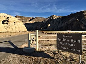2015-01-15 15 21 40 Sign at the main entrance to Kershaw Ryan State Park, Nevada.JPG