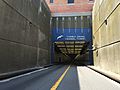 2017-07-12 11 34 35 View south along U.S. Route 13 (Chesapeake Bay Bridge-Tunnel) entering the north portal of the Thimble Shoal Channel Tunnel in Chesapeake Bay, Virginia Beach, Virginia