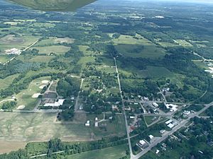 Aerial of Village of LeRoy, Michigan. July 2017