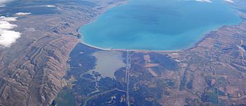 Aerial view of Bear Lake, Idaho-Utah