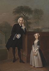 Arthur Devis - An Unknown Man with His Daughter - Google Art Project