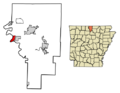Baxter County Arkansas Incorporated and Unincorporated areas Cotter Highlighted 0515490