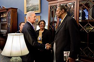 Biden greets Earl Lloyd at White House