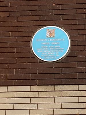 Blue plaque marking his birth in Manchester