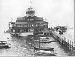 Britannia Boating Club, clubhouse c 1900 by Harmer William Morell, Pittaway